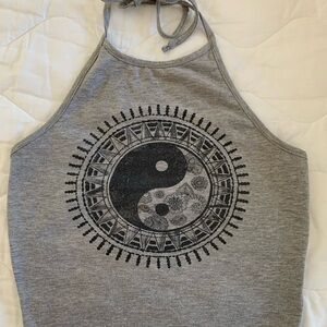 La Hearts Heather Gray Halter Top